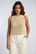 Knit Hollow Solid Tank Top
