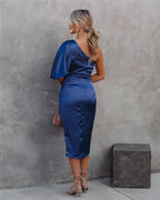 One-shoulder Elegant Wedding Guest cocktail dress