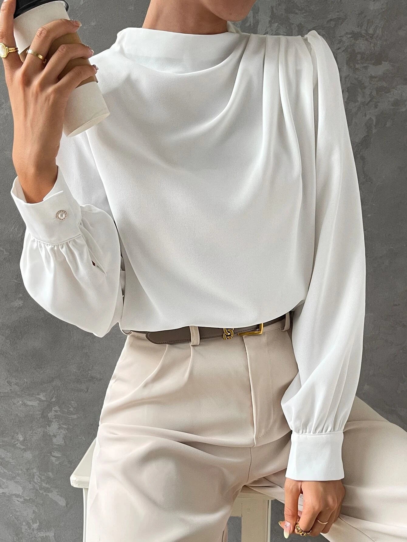 Women's Stylish Bishop Sleeve Blouse