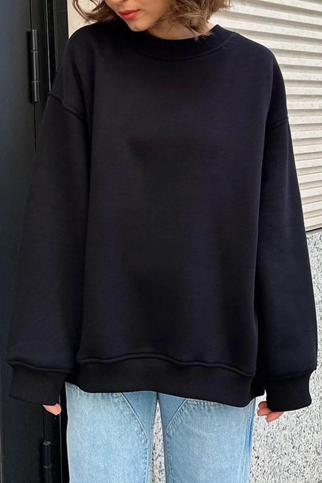 Women's Oversized sweatshirt with round neck