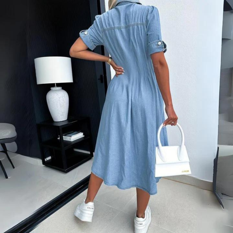 Women's Loose denim midi dress