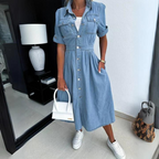 Women's Loose denim midi dress
