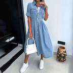 Women's Loose denim midi dress