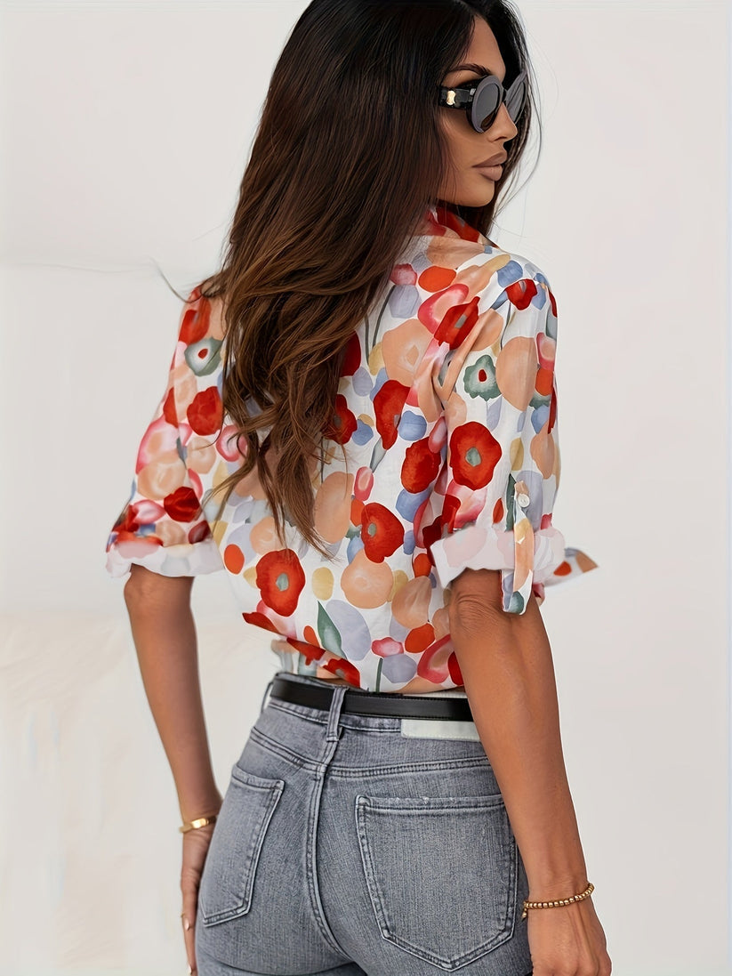 Women's Long Sleeve Floral Blouse