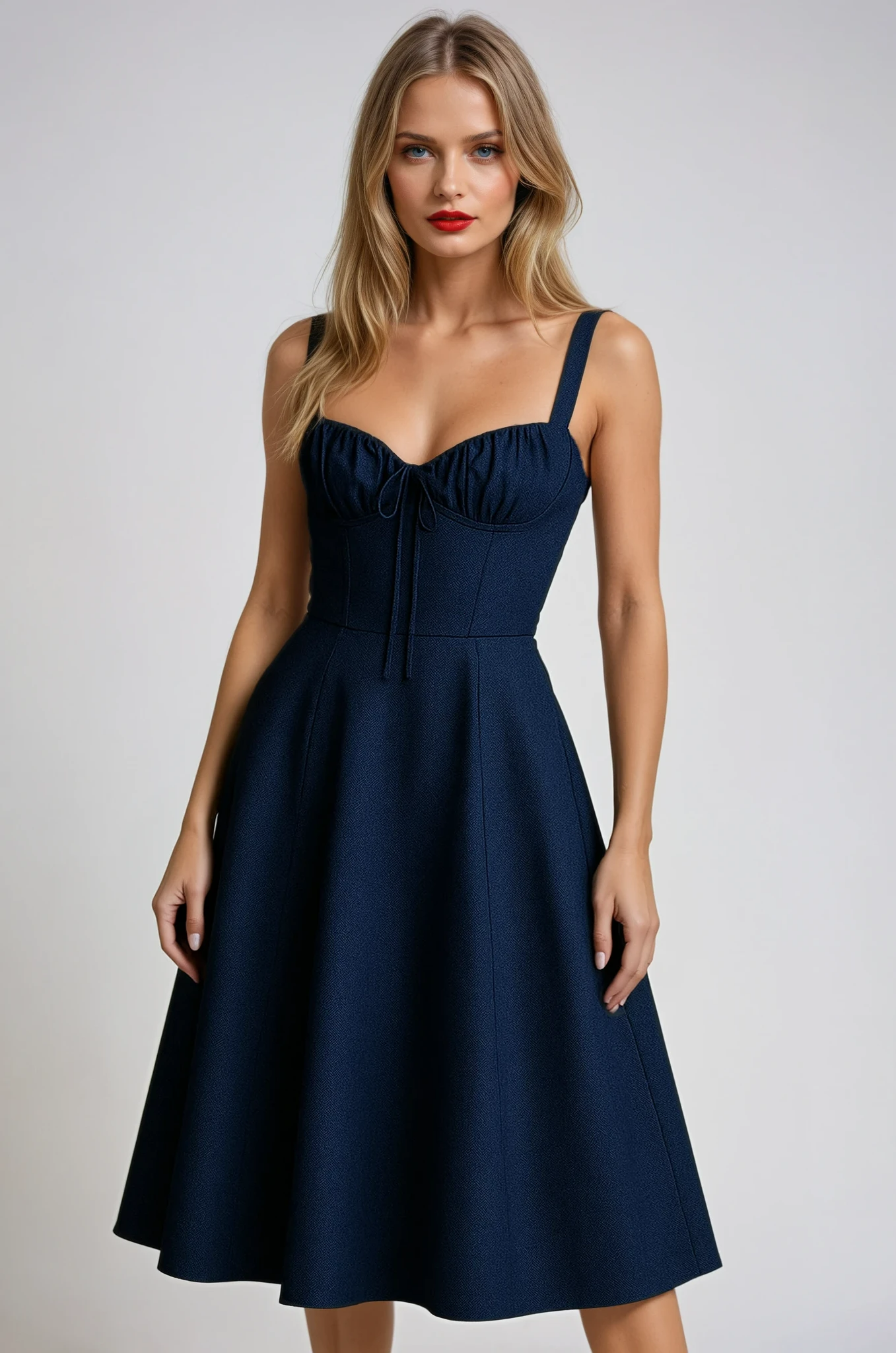 Cocktail Midi Waist Navy Dress