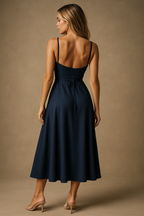 Cocktail Midi Waist Navy Dress