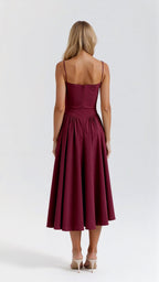 Odette Cute Corset Cocktail Midi Dress