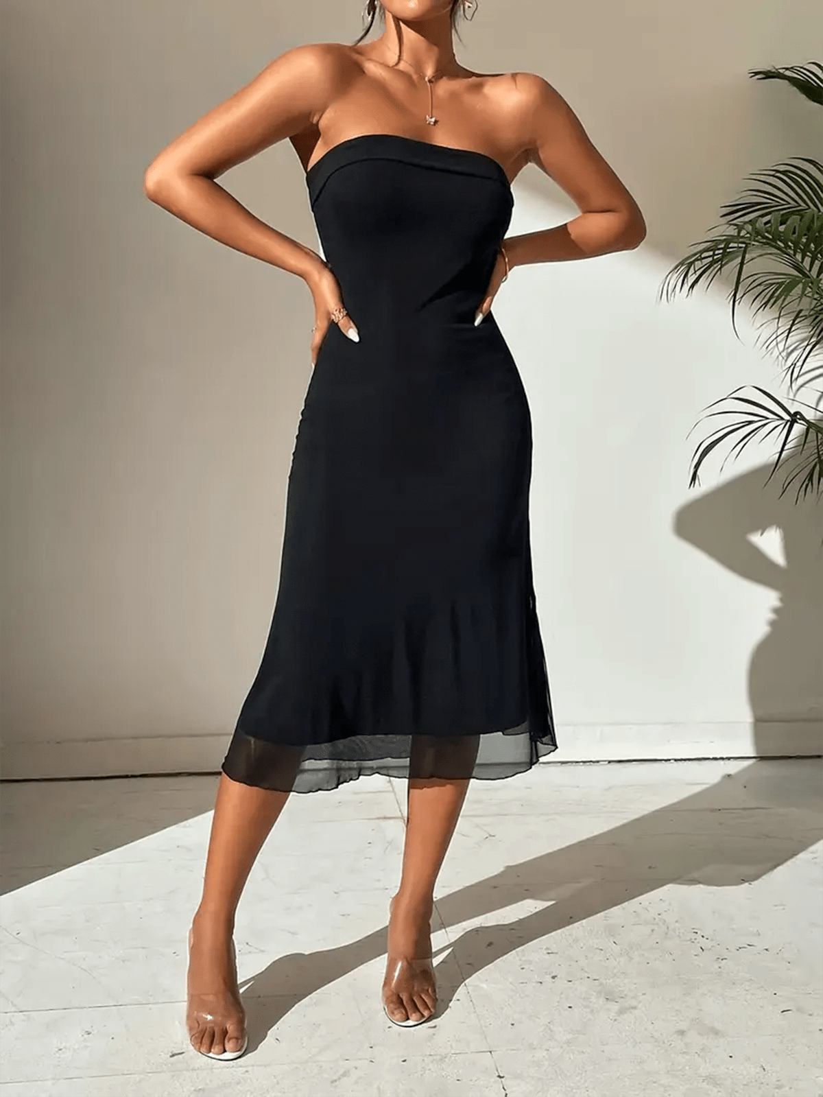 Off Shoulder Cocktail Bodycon Midi Dress