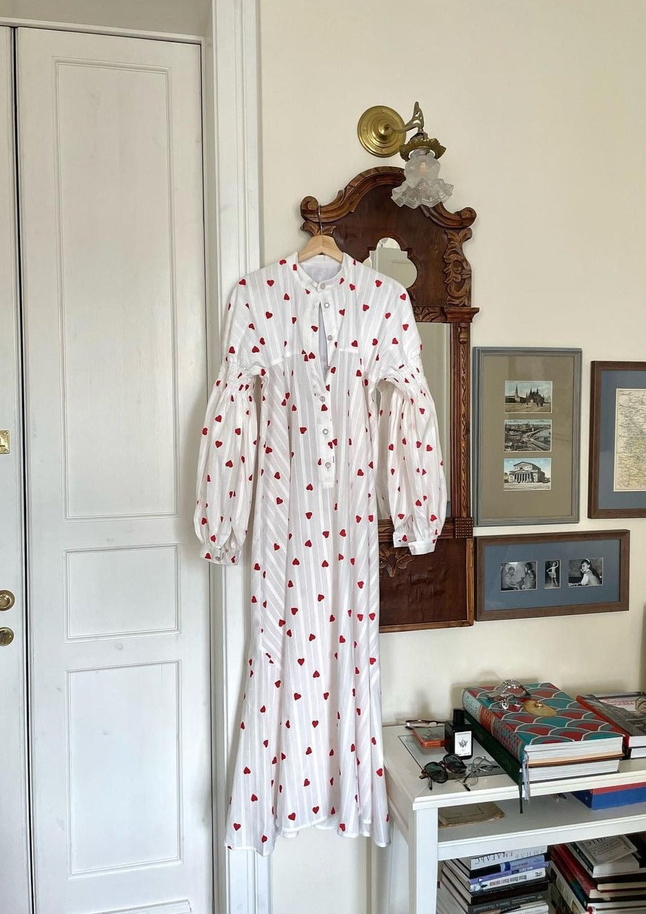 Summer Oversized Hearts Embroidered Shirt Dress