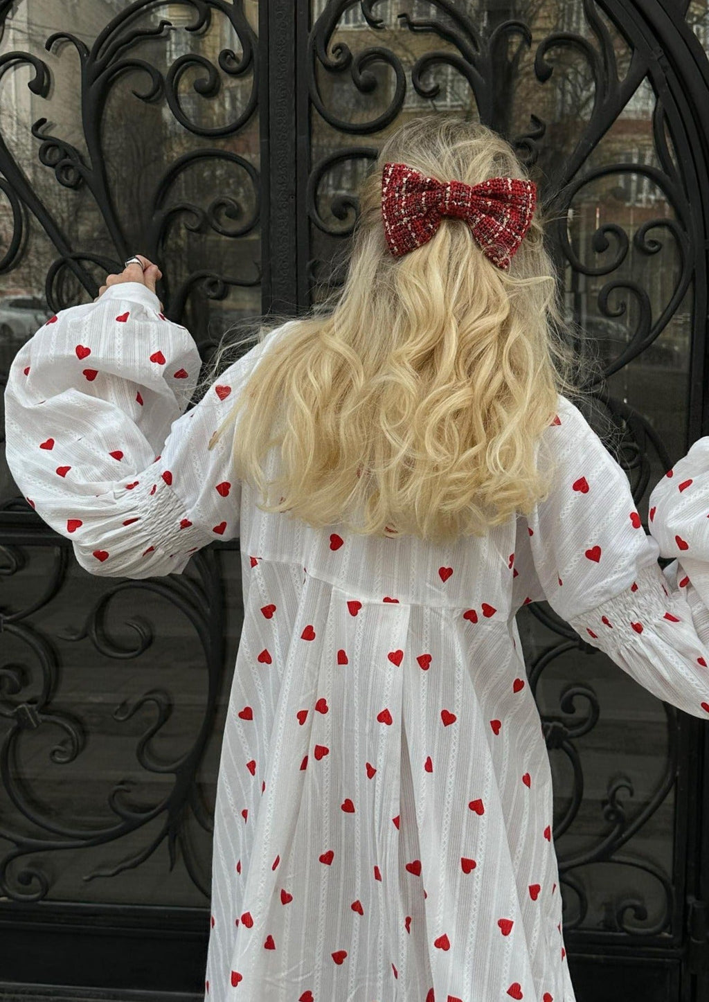 Summer Oversized Hearts Embroidered Shirt Dress