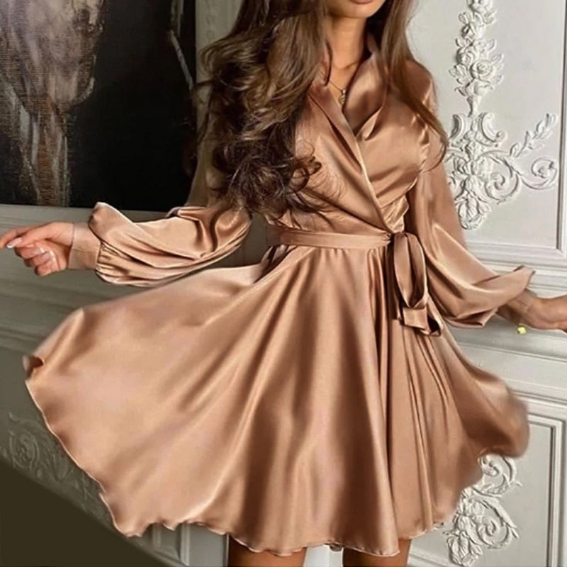 Pauline Satin mini Cocktail Party Dress