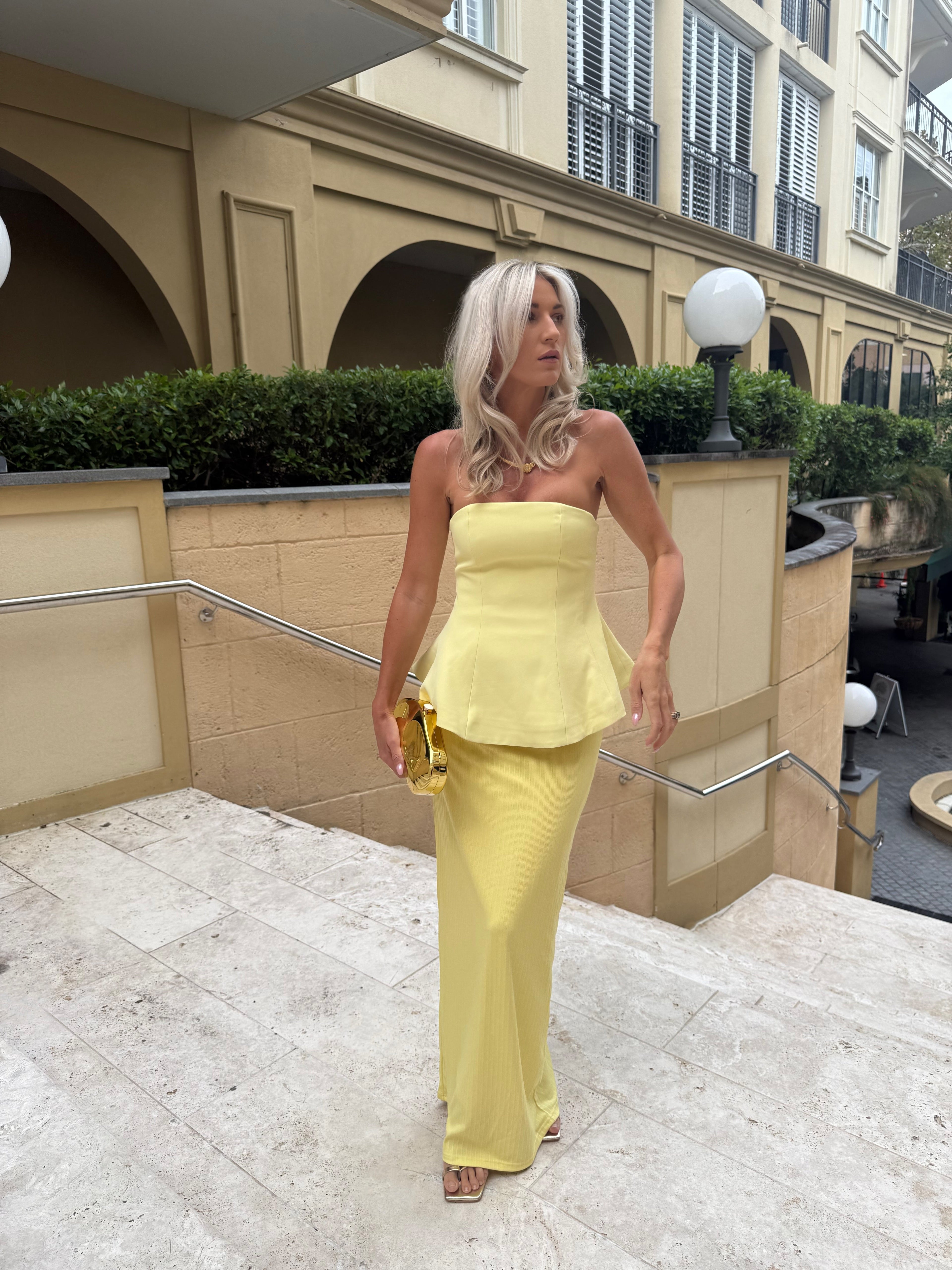 Elliana Strapless Wedding Guest Maxi Dress