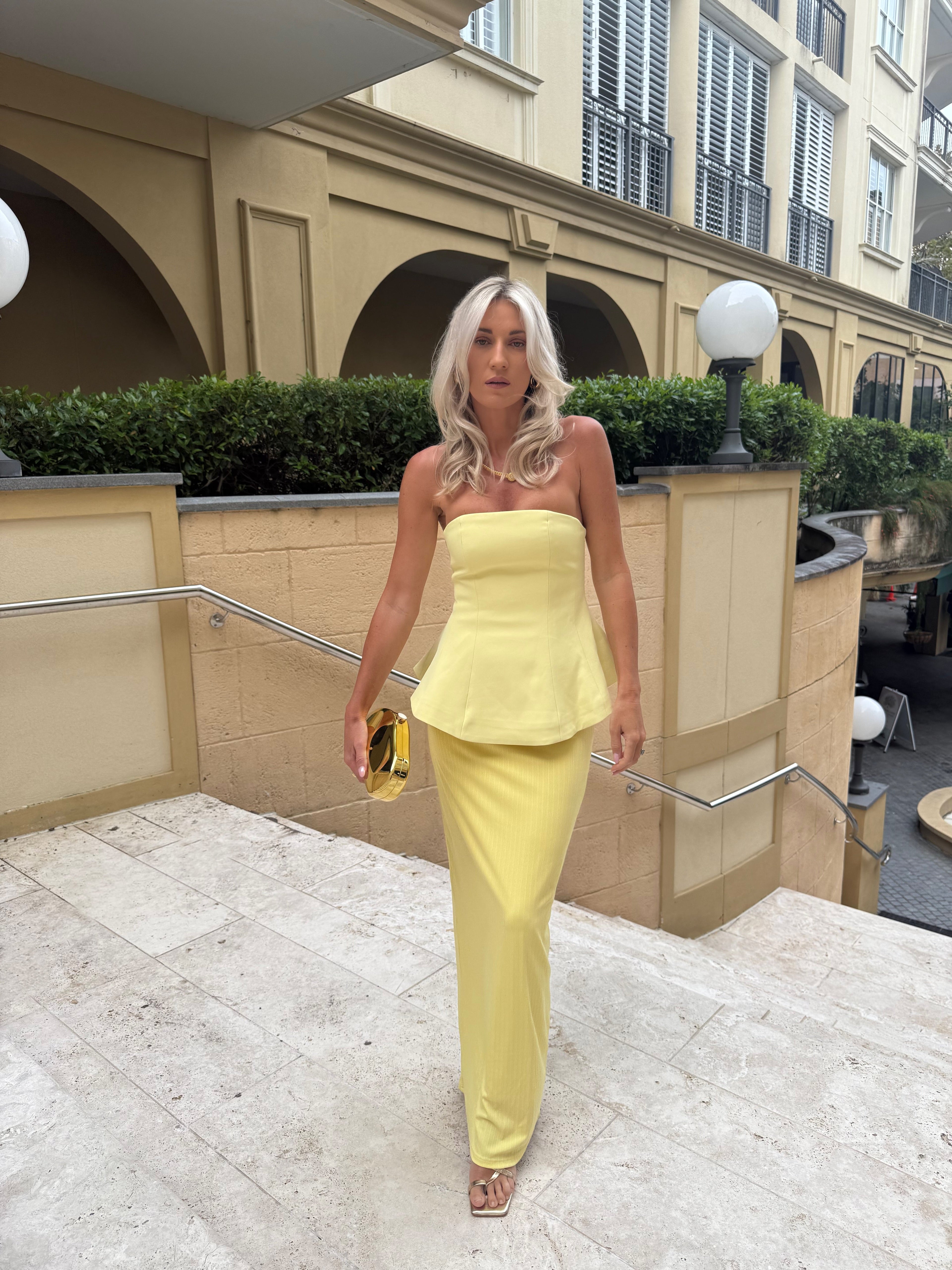 Elliana Strapless Wedding Guest Maxi Dress