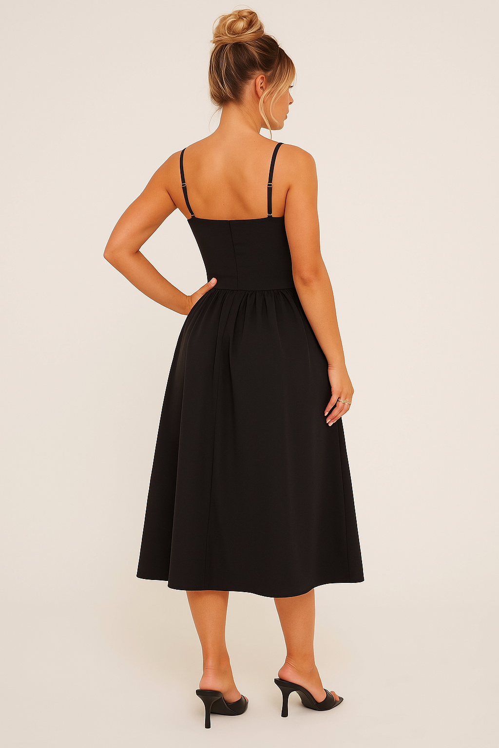 Pleated Skater Work Maxi Dress