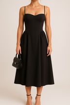 Pleated Skater Work Maxi Dress