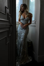 Wedding Guest Sequin Maxi Dress