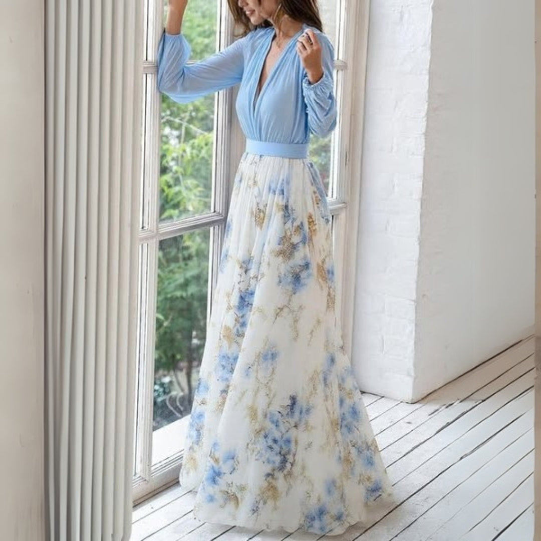 Elegant Floral Summer Party Maxi Dress