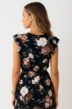 Ruffled chiffon Work midi dress