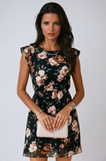 Ruffled chiffon Work midi dress