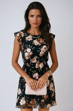 Ruffled chiffon Work midi dress