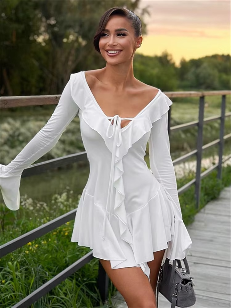 Ruffled Summer Party Mini Dress