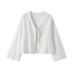 Sicily Front-Tie Linen Top