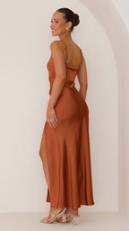Simple Satin Cocktail maxi dress