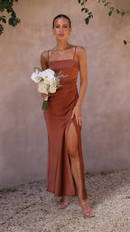 Simple Satin Cocktail maxi dress