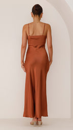 Simple Satin Cocktail maxi dress