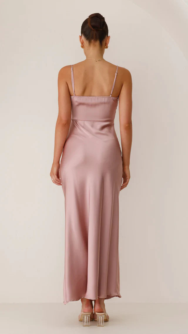 Simple Satin Cocktail maxi dress