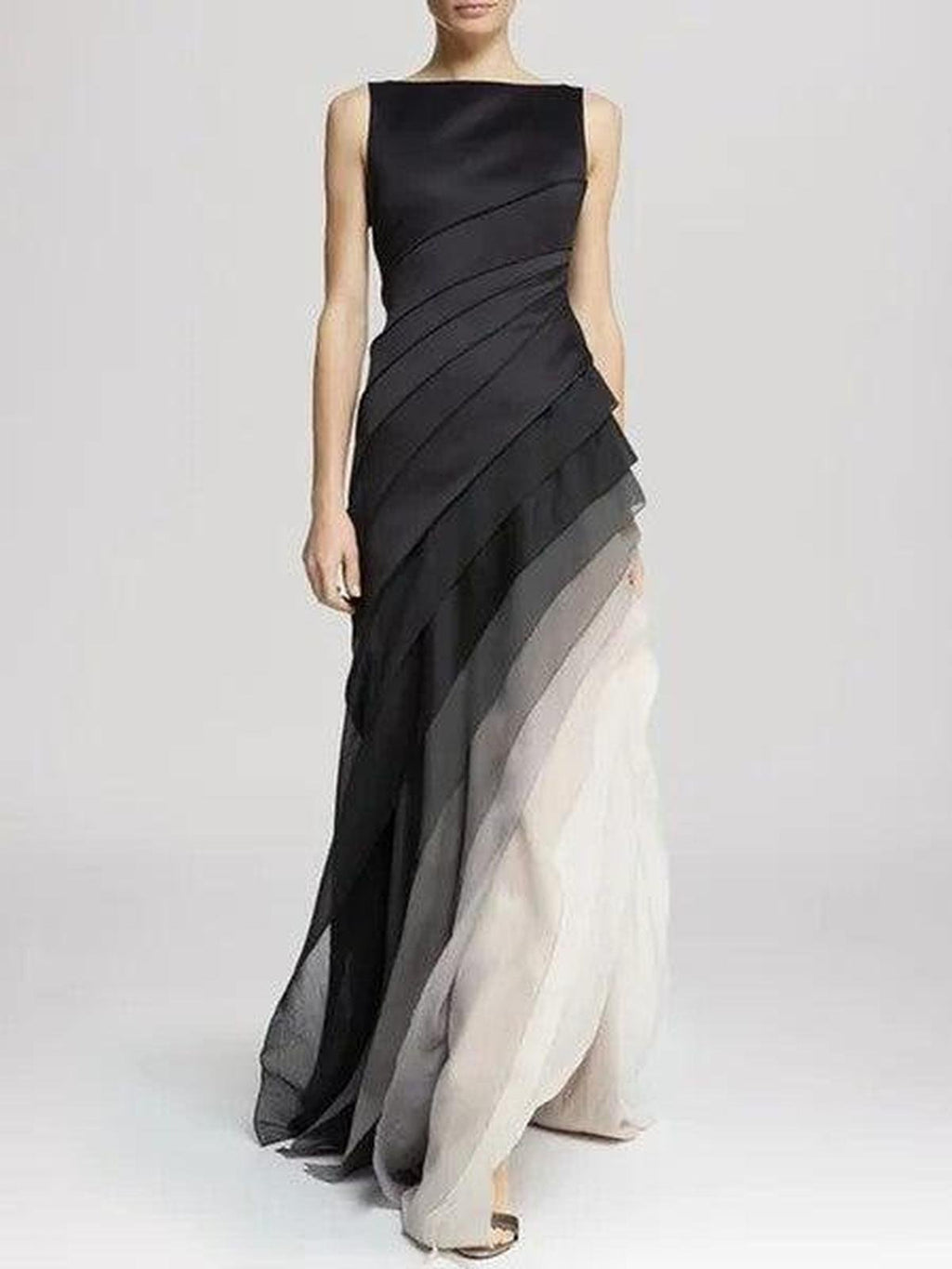 Sleeveless Satin Gown Maxi Dress - for Special Occasions