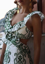 Sorrento Embroidered Cotton Summer Party Maxi Dress