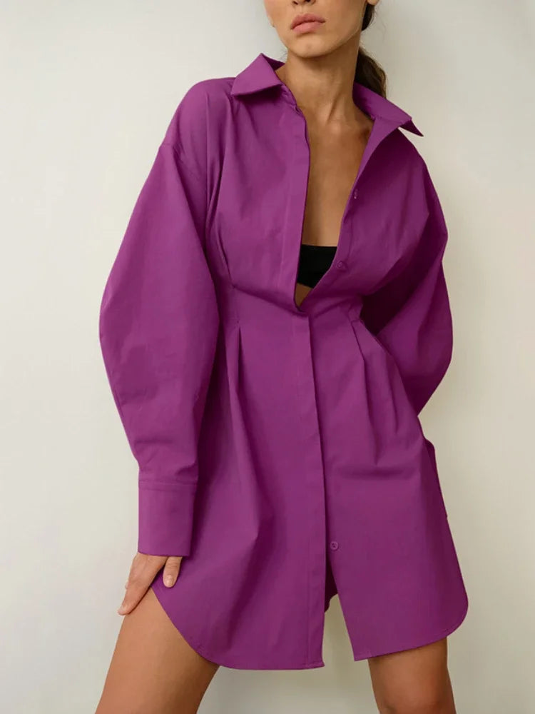 Oversized Long Sleeve Shirt Dress