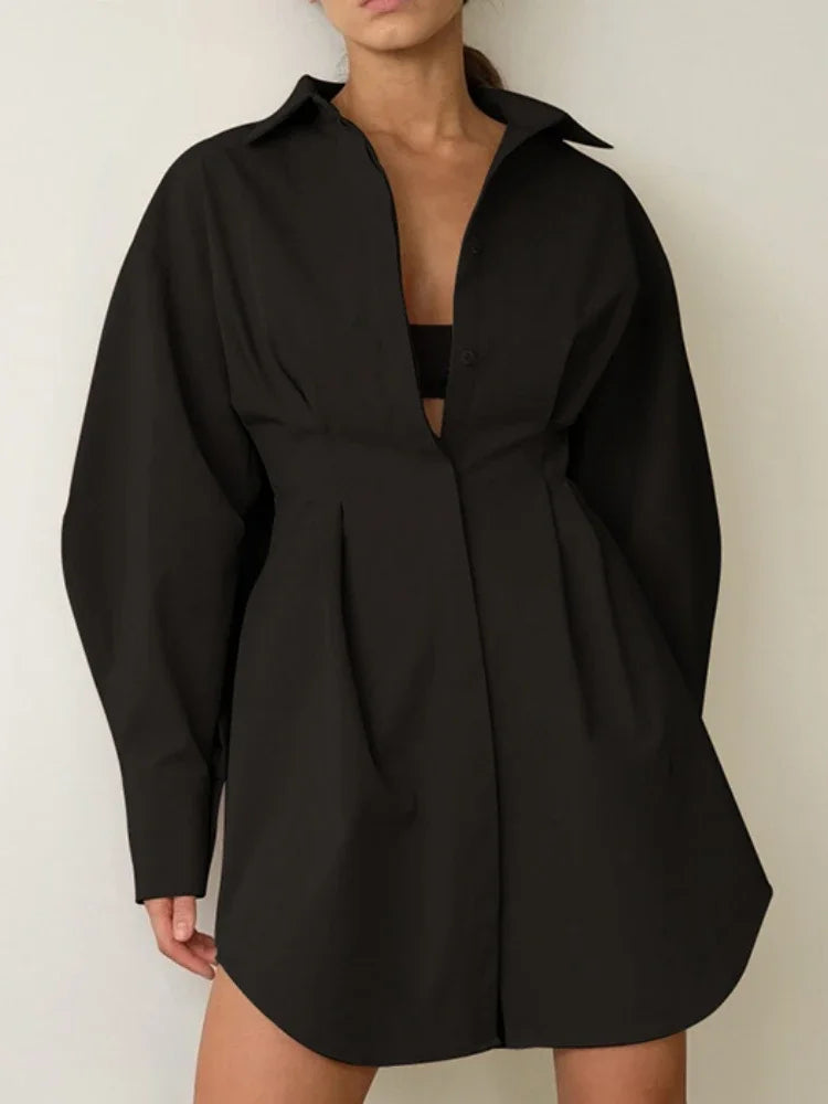 Oversized Long Sleeve Shirt Dress