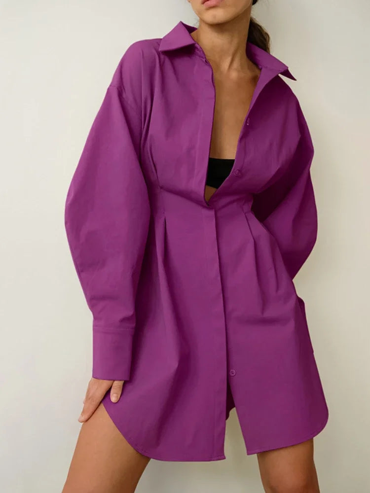 Oversized Long Sleeve Shirt Dress