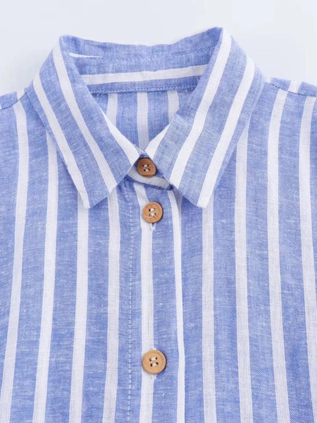 Striped Linen-Blend Work Maxi Dress with Belt