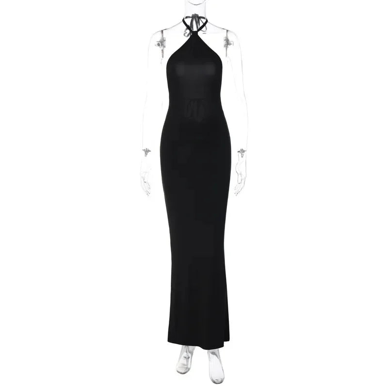 Halter Neck Backless Formal Wear Maxi Dress