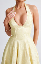 Yellow Triana Wedding Guest Midi Dress