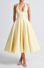 Yellow Triana Wedding Guest Midi Dress