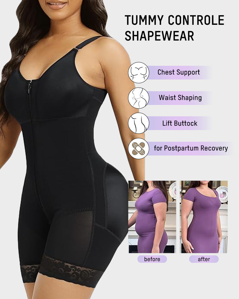 Colombian Faja Tummy Control Butt Lifter with Zipper Crotch