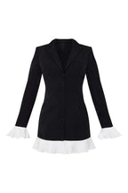 V-Neck Pleated Classy Casual Mini Dress with Button Front Closure