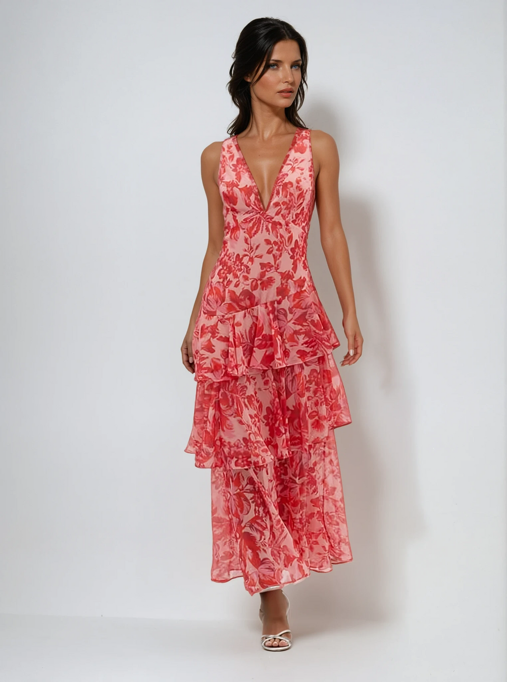 Veda Ruffle Summer Midi Dress