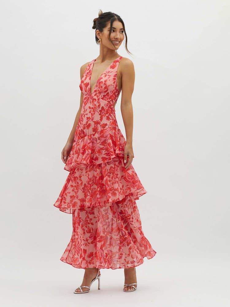 Veda Ruffle Summer Midi Dress