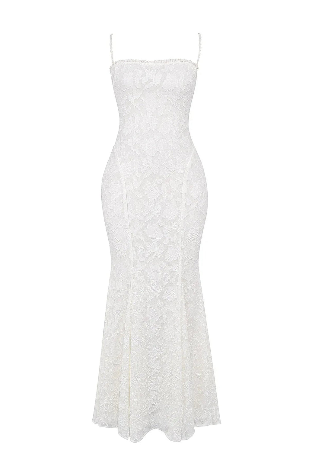 White Wedding Guest Maxi Dress with Spaghetti Straps