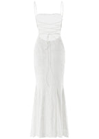 White Wedding Guest Maxi Dress with Spaghetti Straps
