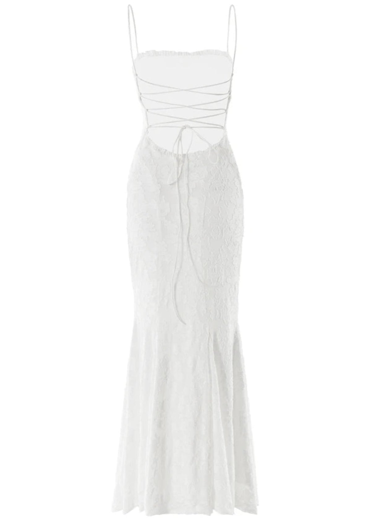White Wedding Guest Maxi Dress with Spaghetti Straps