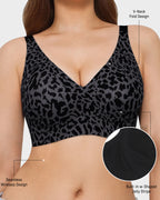 Wireless Leopard V-Neck Contour Bra