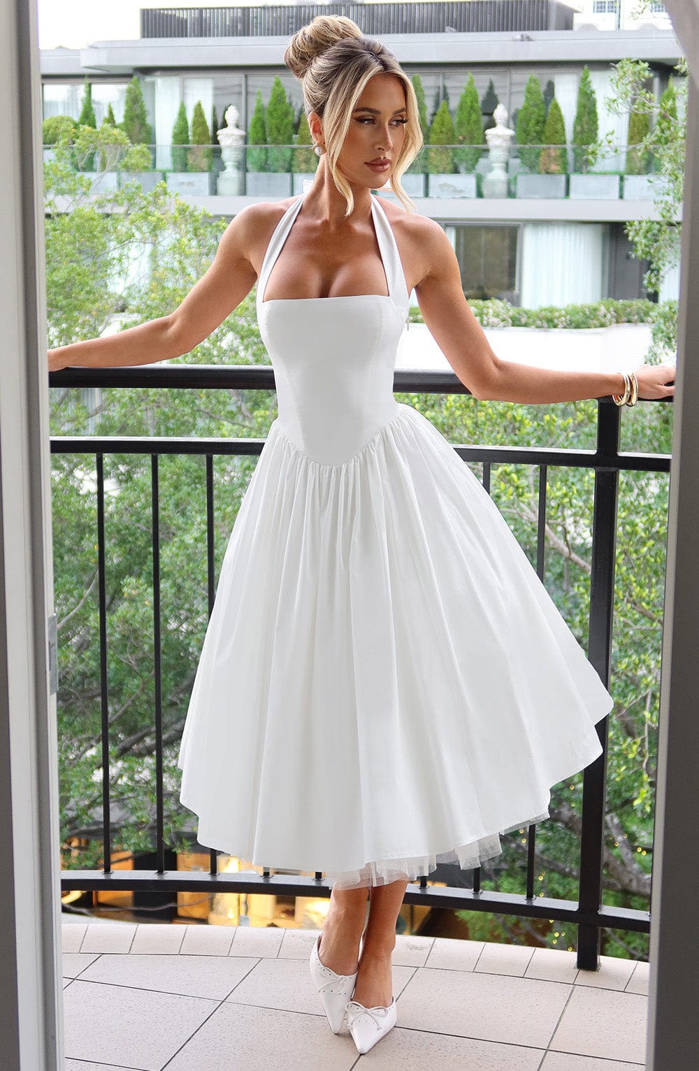 Elegant Esplendor Wedding Geust Midi Dress