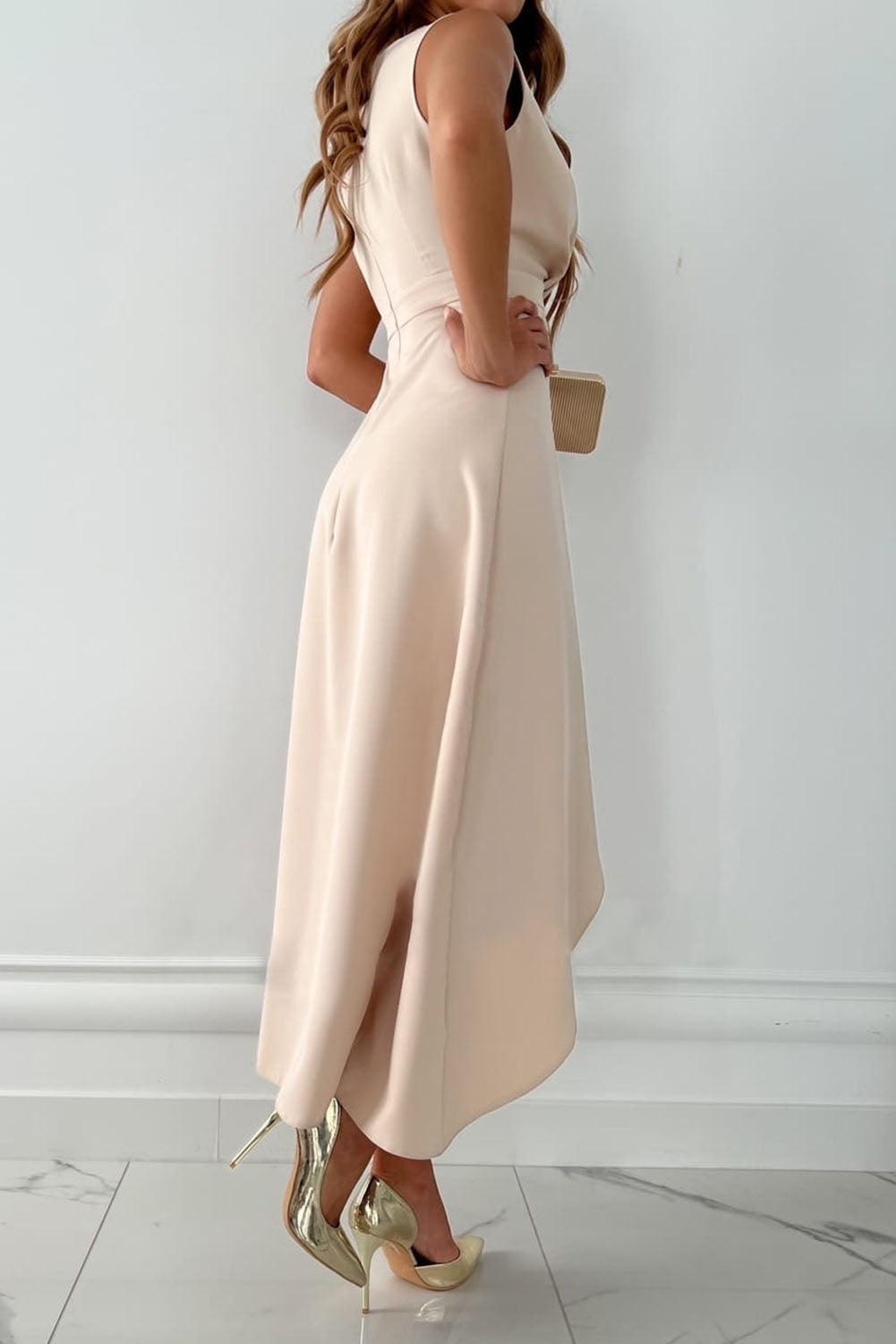 Women's Elegant Wrap Wedding Guest Maxi Dress