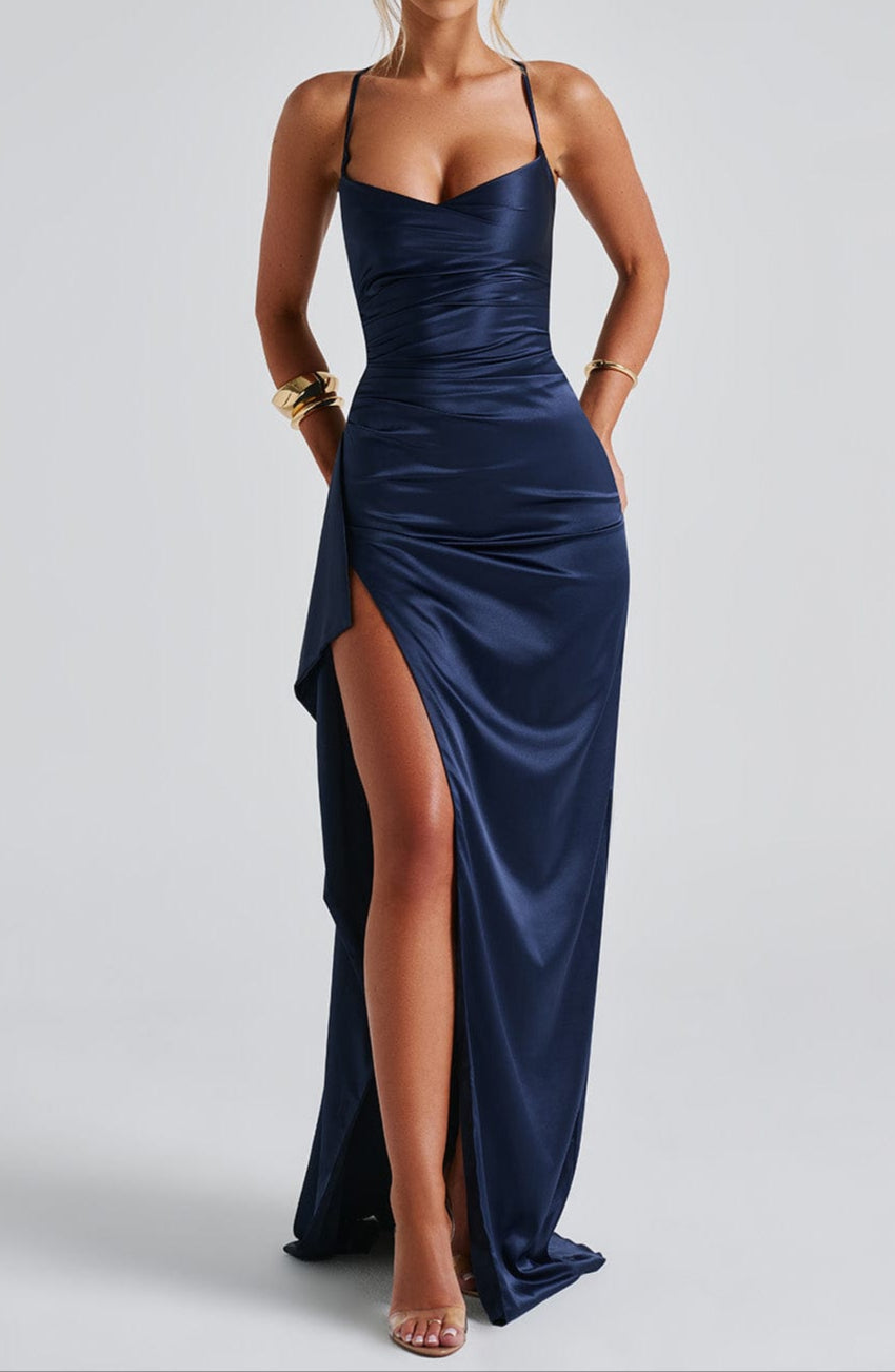Women’s Navy Blue Formal Evening Maxi Dress